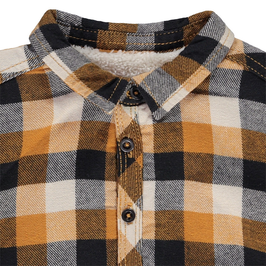Sobrecamisa en franela a cuadros para bebé niño 