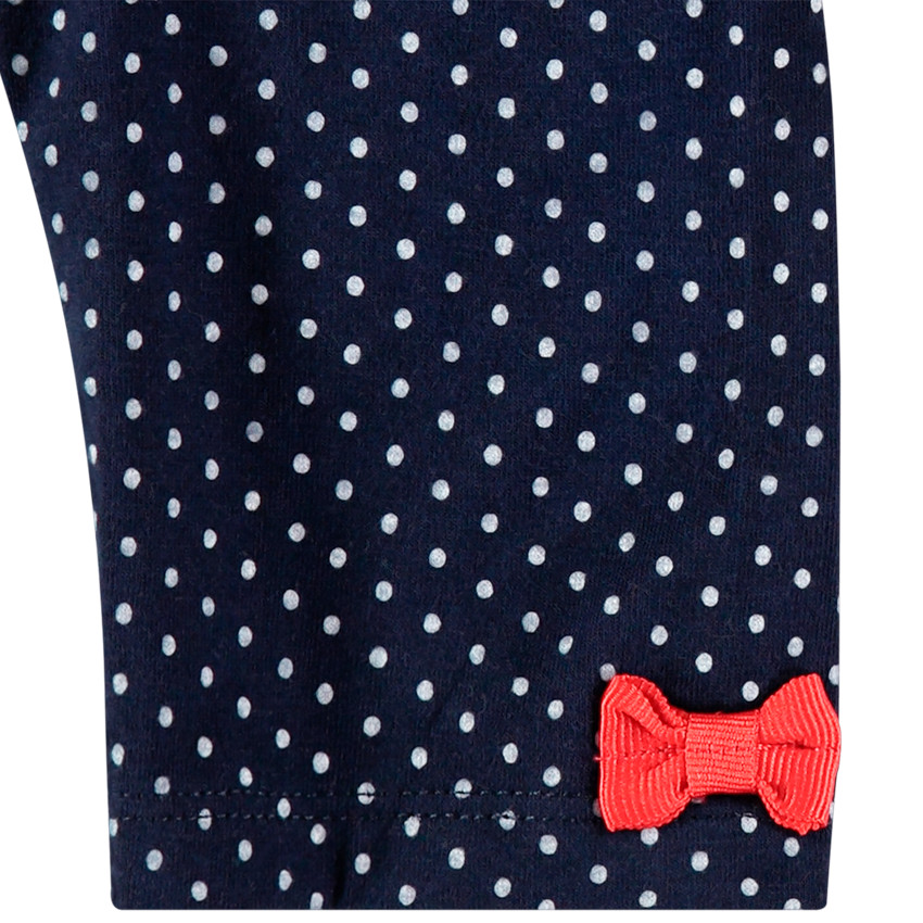 Legging à pois all-over et noeuds rouges 