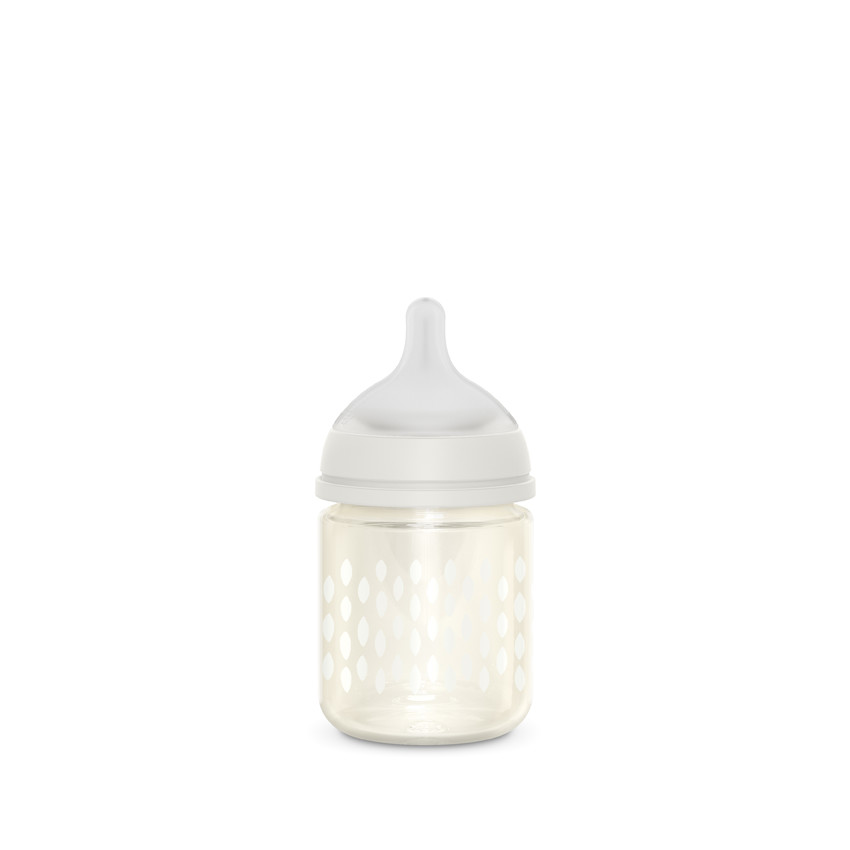 Biberon en verre avec tétine SX Pro S - Bonhomia beige 120 ml 