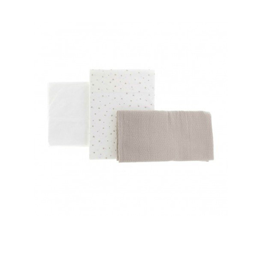 Juego de sábanas para minicuna de 80 "Magia beige" 