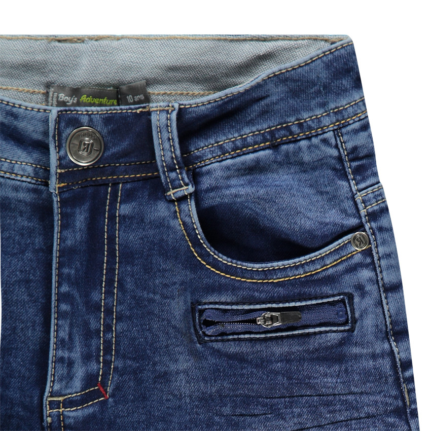 Júnior - Vaqueros de efecto gastado y arrugado con bolsillos de fantasía 