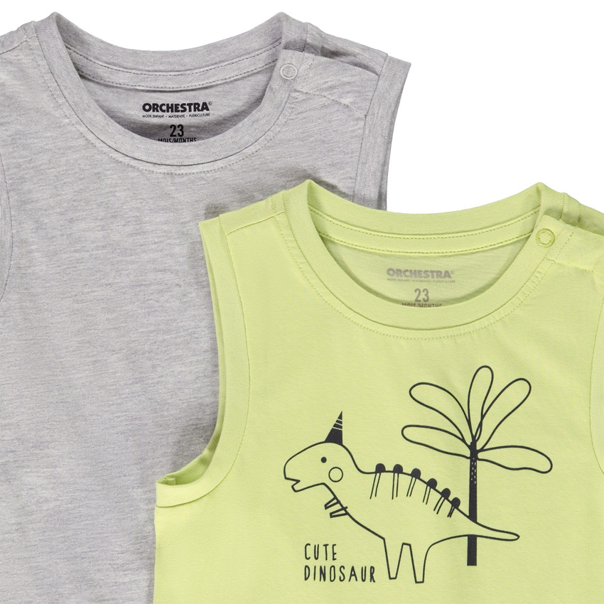 Lote de 2 camisetas sin mangas para bebé niño 