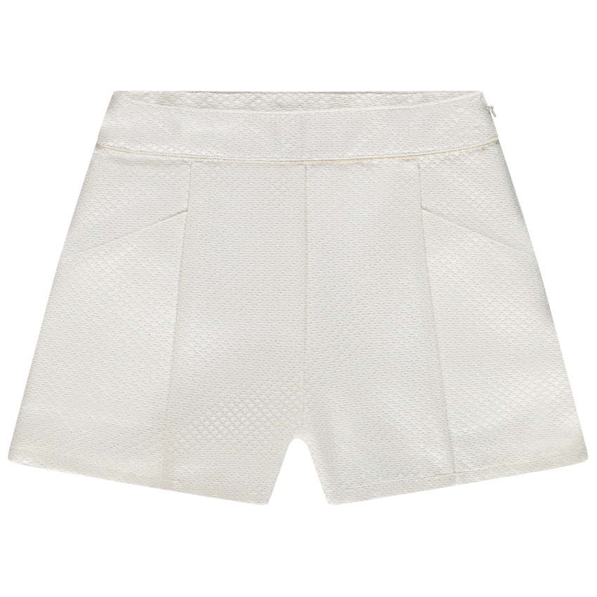 Short de talle alto en jacquard y lúrex niña 