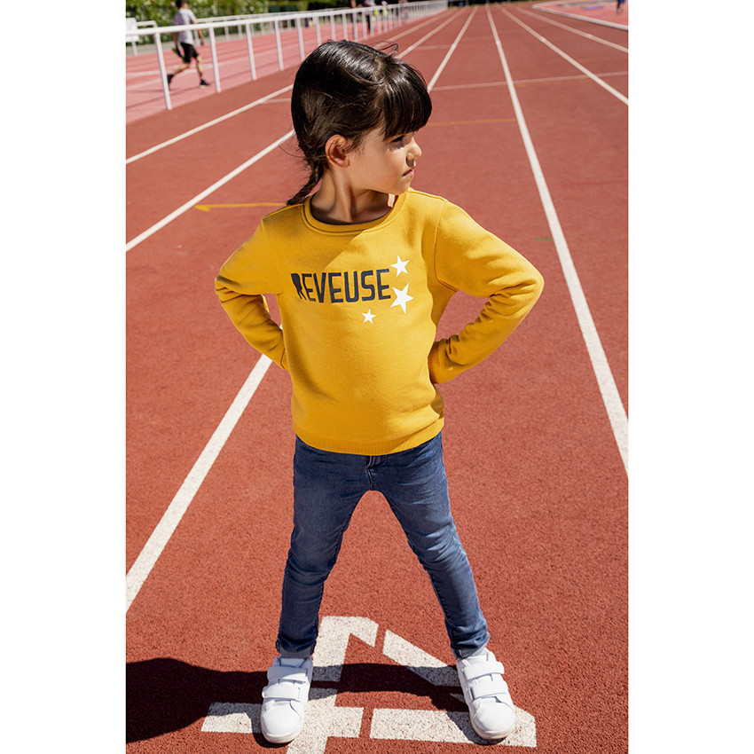 Jeans skinny efecto desgastado de denim para niña 