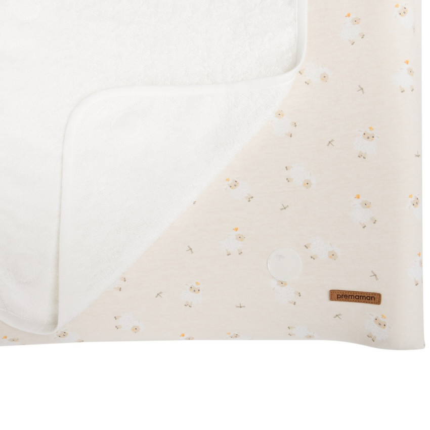 Funda de cambiador con estampado de ovejas La Vie à la Ferme beige 