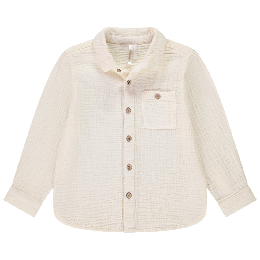 Camisa de manga larga de gasa de algodón para bebé niño 
