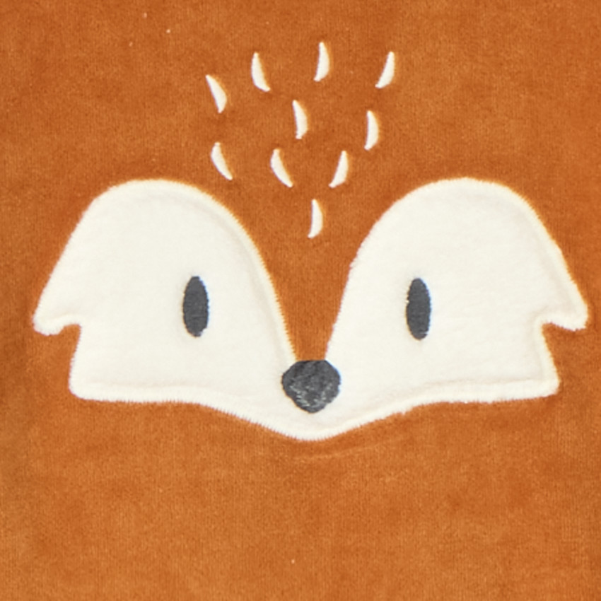 Set de pijama 2 piezas de terciopelo con bordado de zorro para niño 