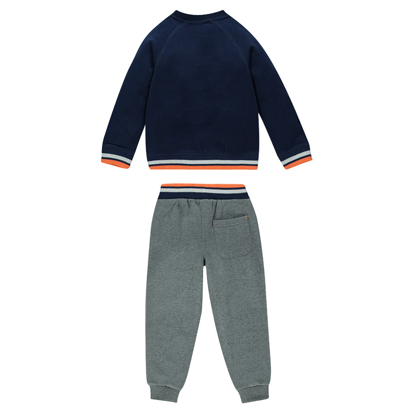 Chándal de felpa bicolor con motivos estampados con bordado 