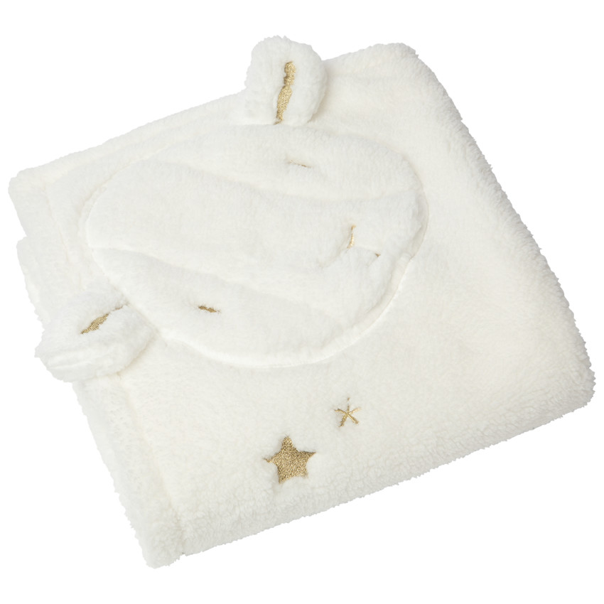 Manta de sherpa con diseño de cabeza de oveja "Invierno Mágico" 