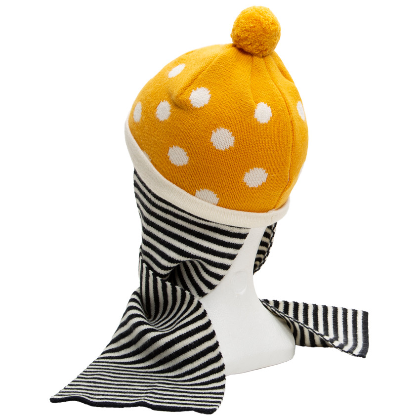 Gorro tipo bufanda de punto con lunares y rayas de jacquard  Additional Gorro tipo bufanda de punto con lunares y rayas de jacquard