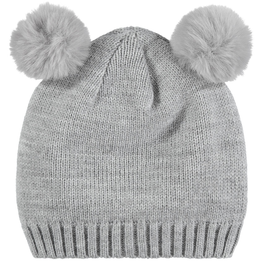 Gorro de punto con pompones 