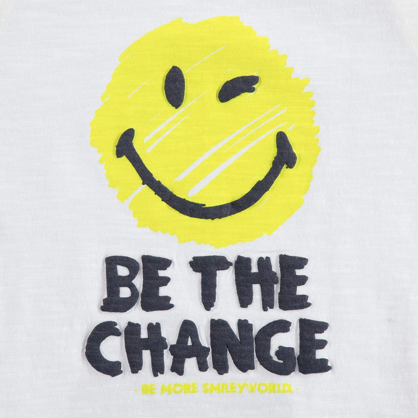 Camiseta de manga corta raglán con estampado de ©Smiley 