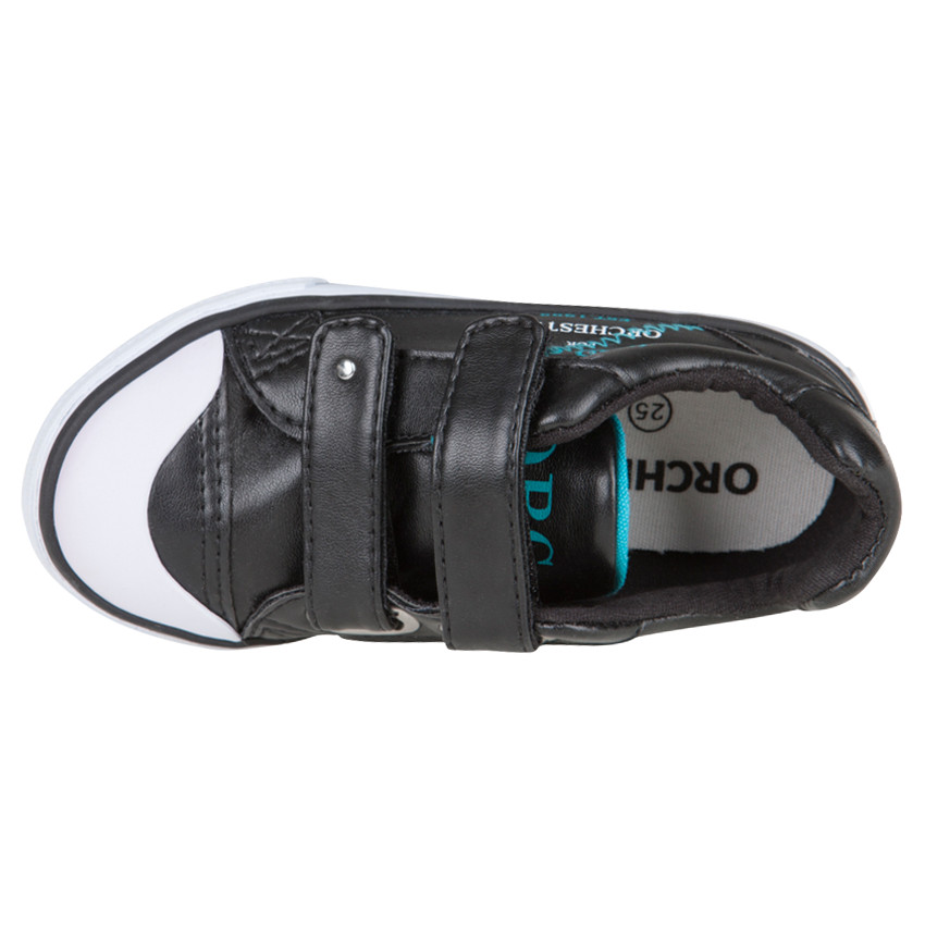 Zapatillas de deporte de caña baja con velcro de aspecto cuero 