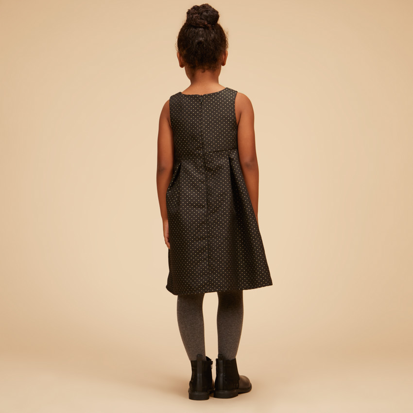Robe sans manches à nœud en jacquard pour fille 
