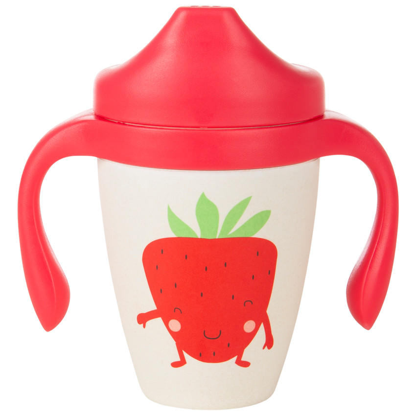 Vaso de aprentizaje con boquilla de bamboo Cool Fruits - Fresa Main Vaso de aprentizaje con boquilla de bamboo Cool Fruits - Fresa