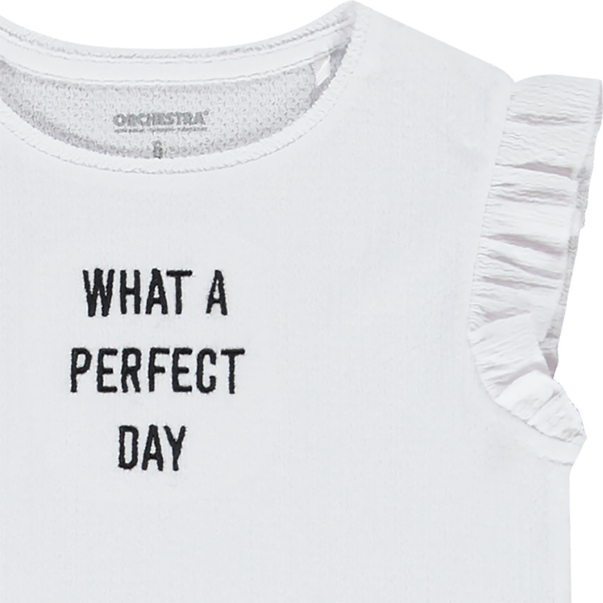 T-shirt manches courtes forme boîte effet crépon et brodé pour fille  Additional T-shirt manches courtes forme boîte effet crépon et brodé pour fille