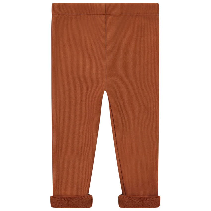 Calzoncillo acanalado liso forrado con polar para bebé niña 