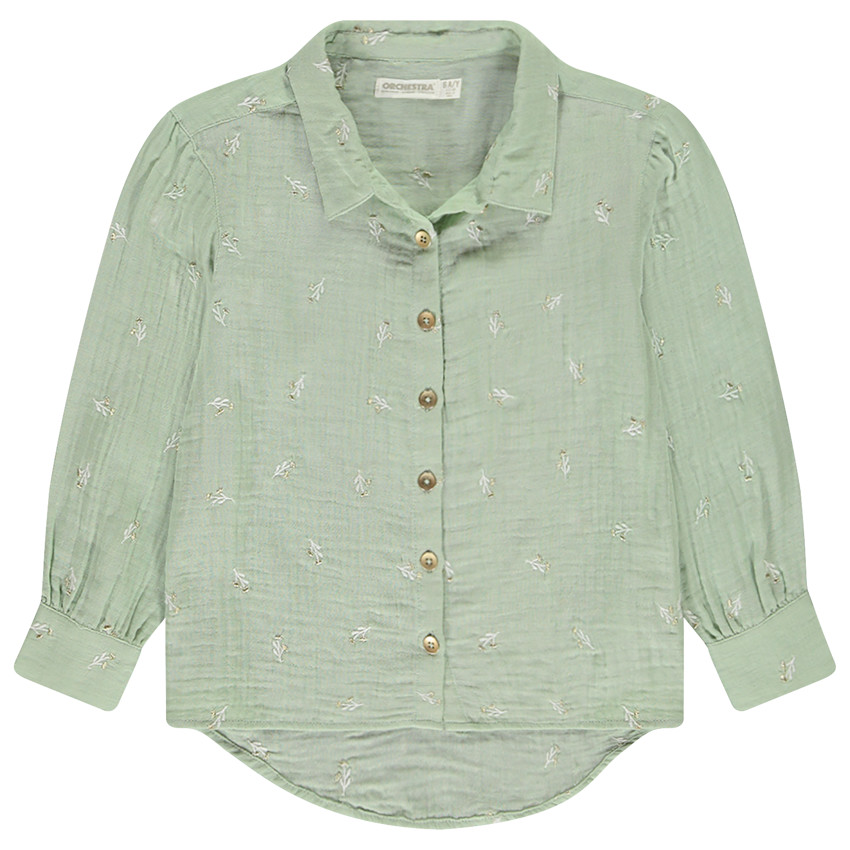 Camisa de manga larga estampada fantasía para niña.  Additional Camisa de manga larga estampada fantasía para niña.