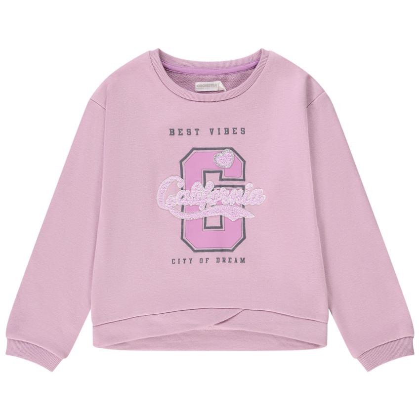 Sudadera de felpa con parche para niña 