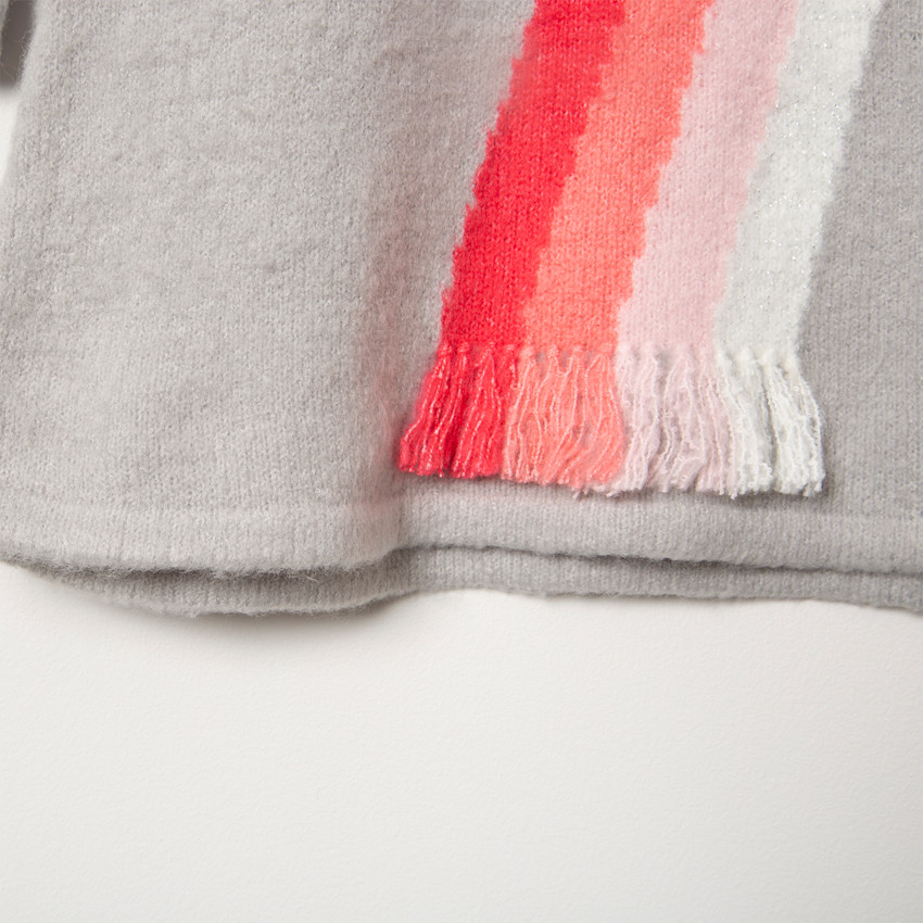 Vestido de manga larga de punto con arcoíris de jacquard 