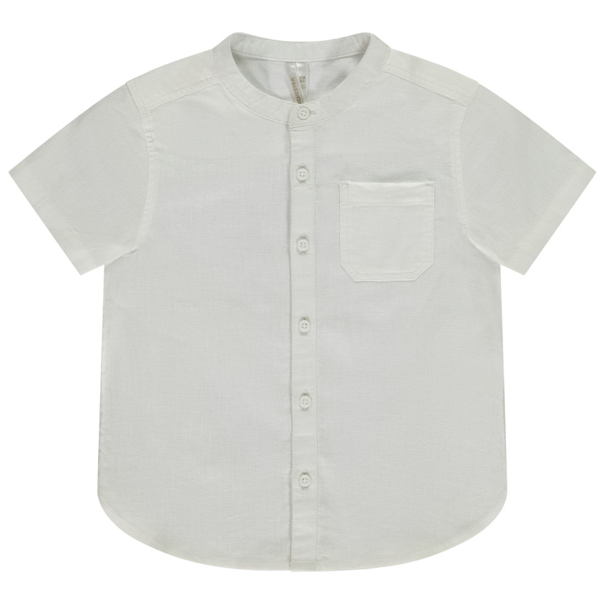 Camisa de manga corta unida con cuello mao para bebé niño 