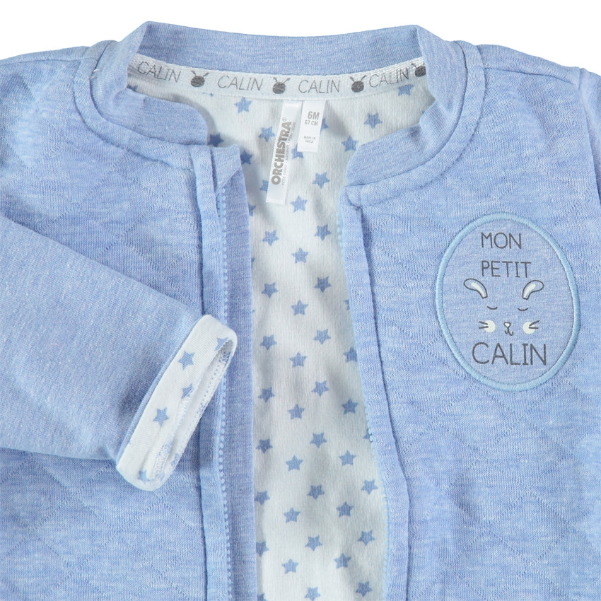 Ensemble avec gilet zippé à croisillons et pantalon élastiqué 