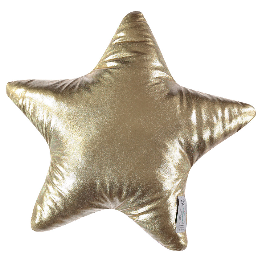 Cojín con forma de estrella y lunares dorados all over 