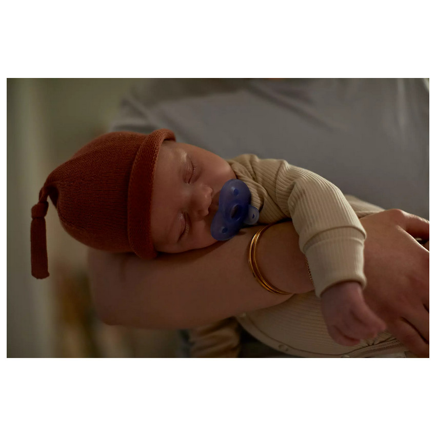 Chupete 100% Silicona Soothie +0m - Azul - 2 piezas 