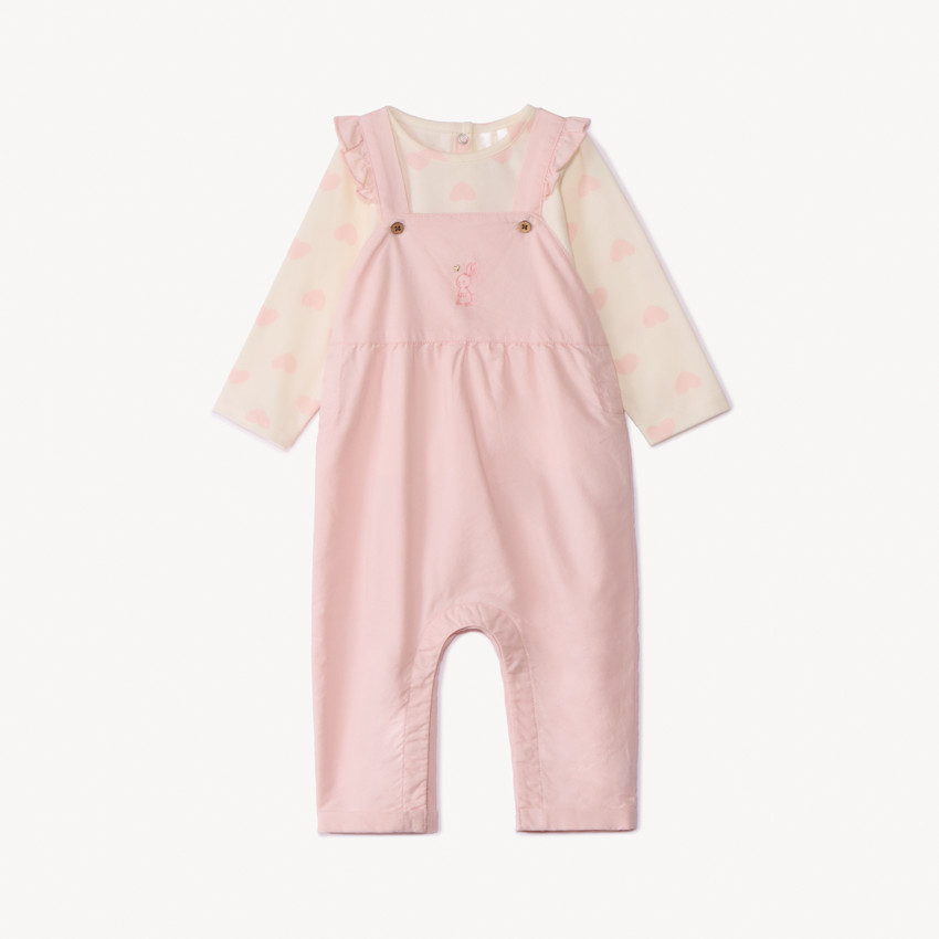 Conjunto de 2 piezas con pichi bordado para niña 