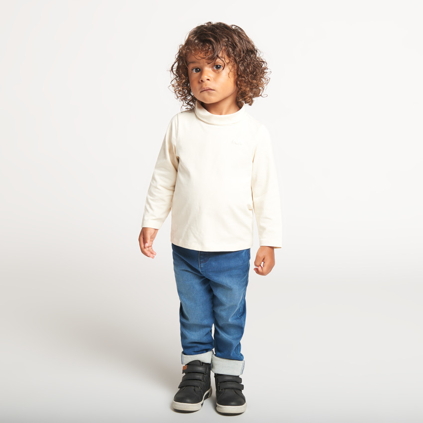 Pack de 2 camisetas interiores de cuello alto lisas para bebé niño 