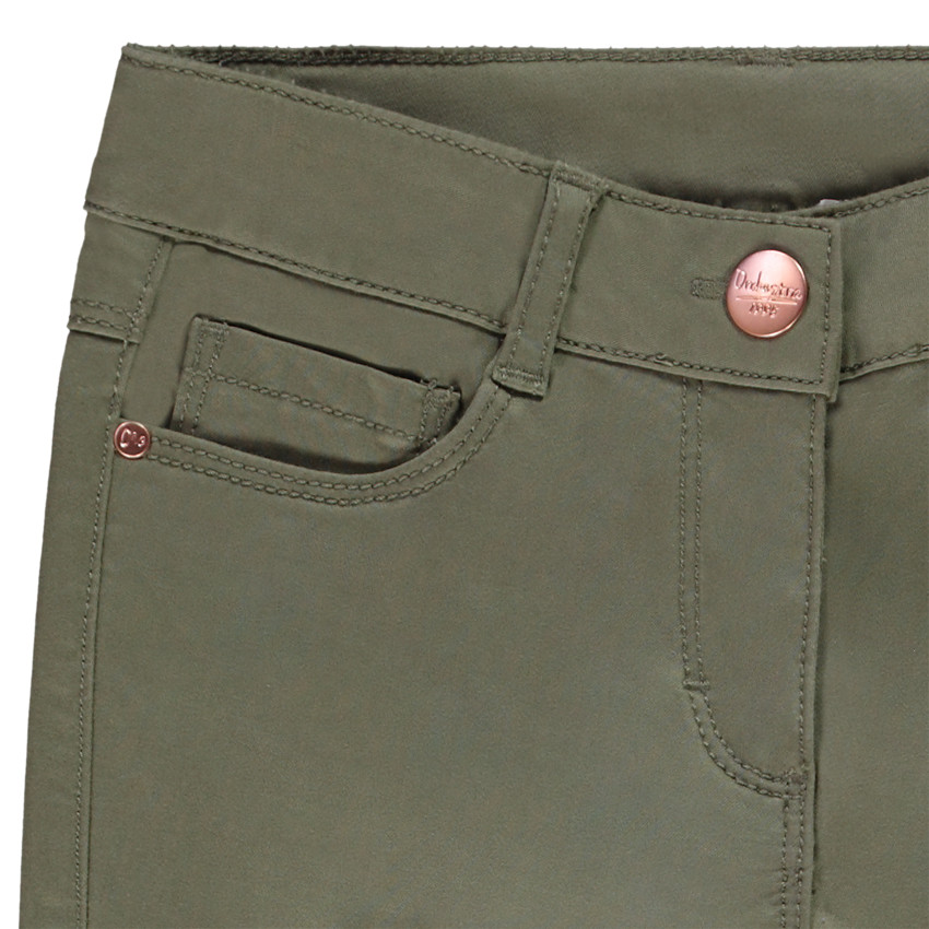 Pantalón slim en sarga lisa niña 