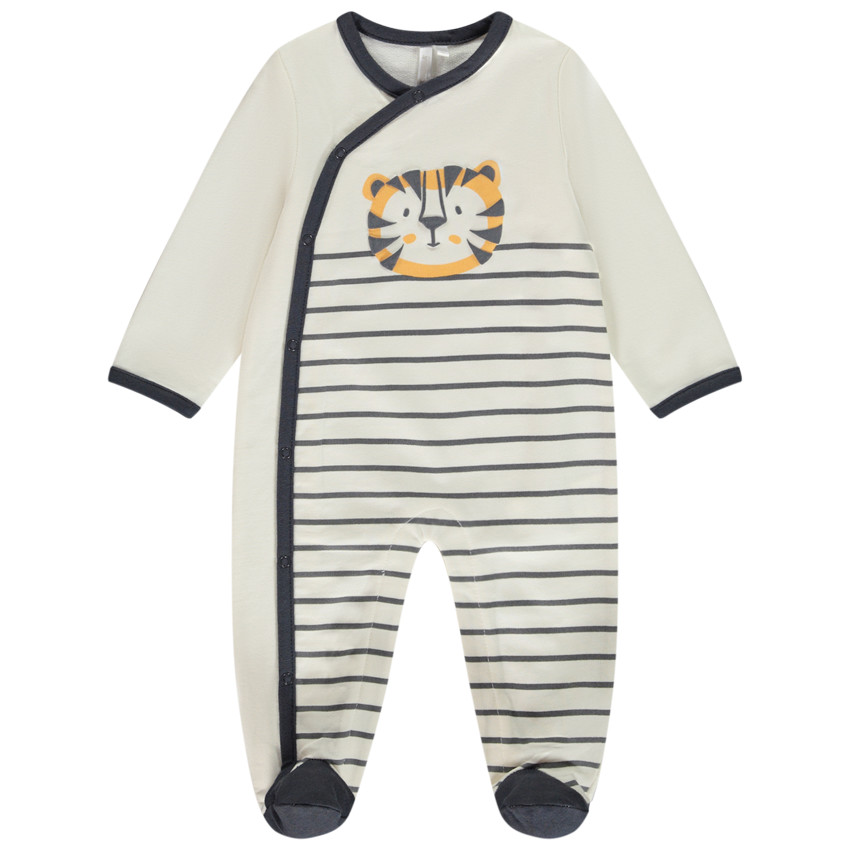 Lote de 2 peleles tigre para bebé niño con aperturas diferentes según la edad 
