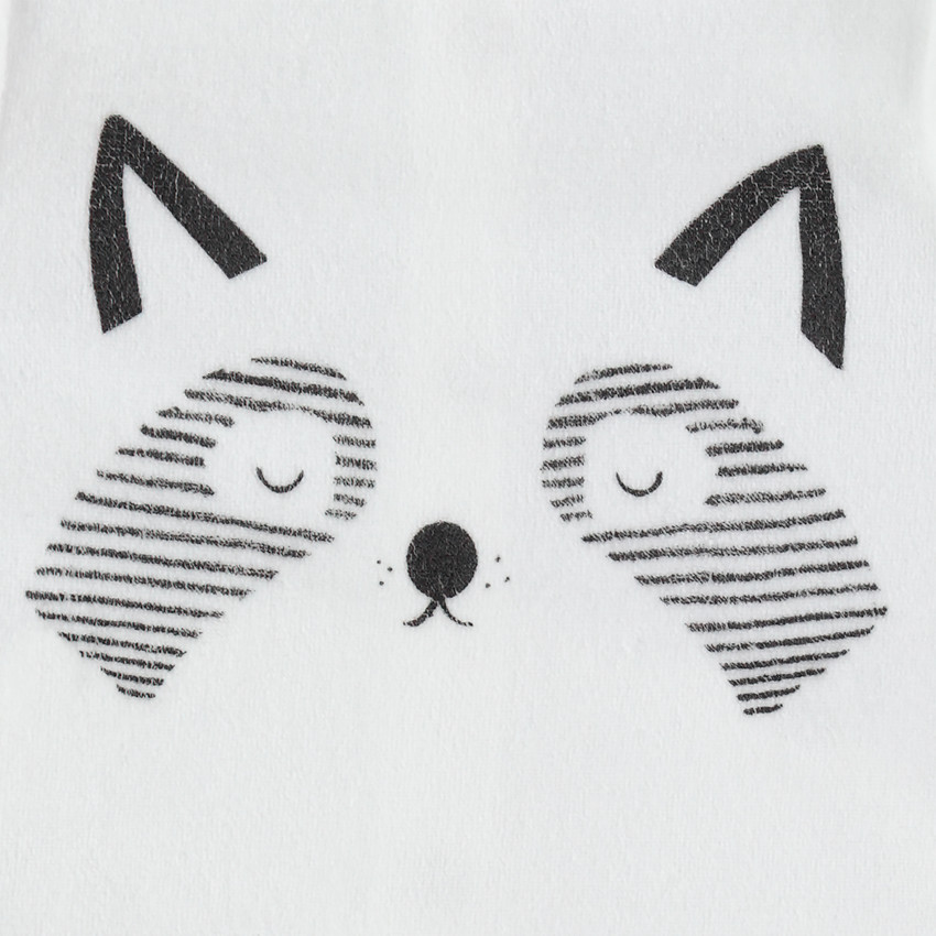 Dors-bien en velours blanc motif animal  Additional Dors-bien en velours blanc motif animal