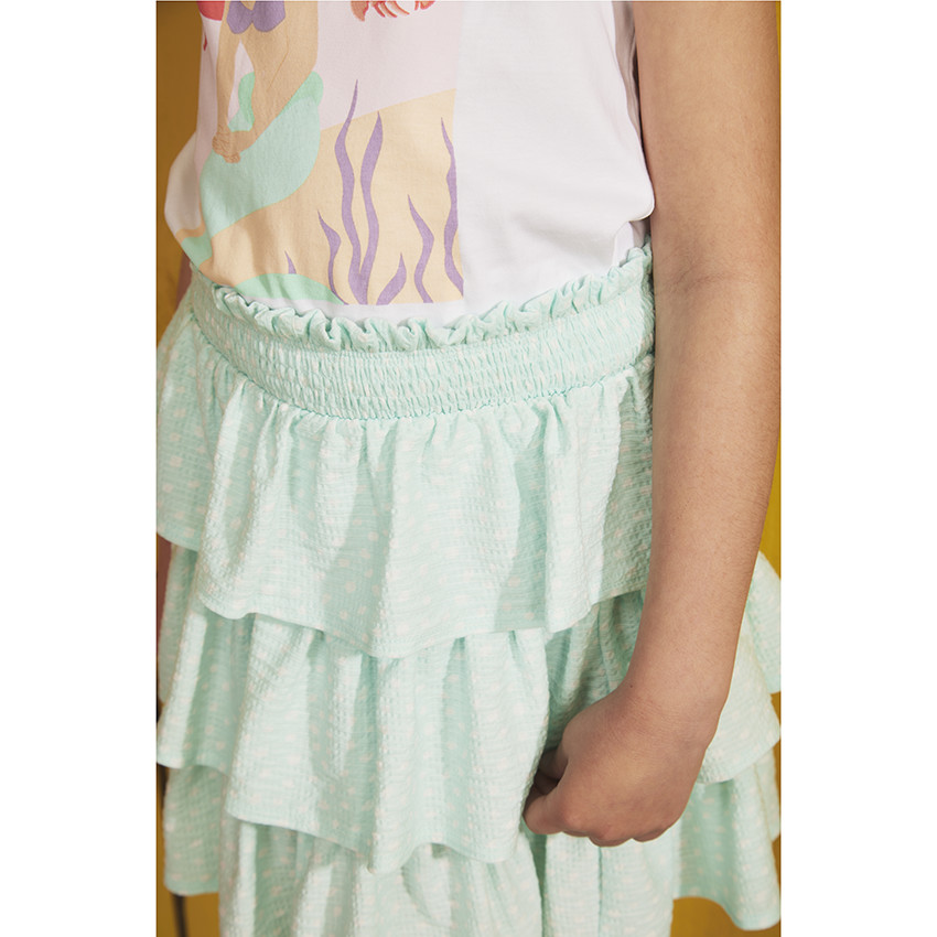 Jupe volantée en jersey froissé pour fille 