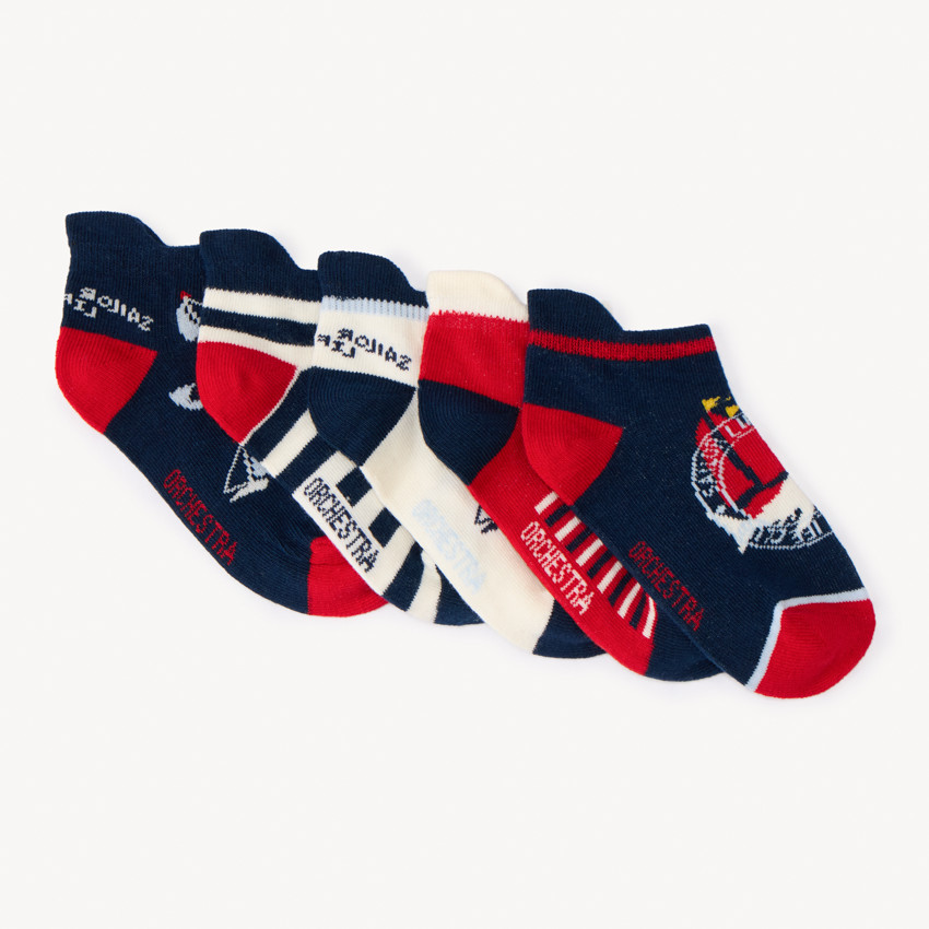 Lote de 5 pares de calcetines con motivos de veleros para niño 