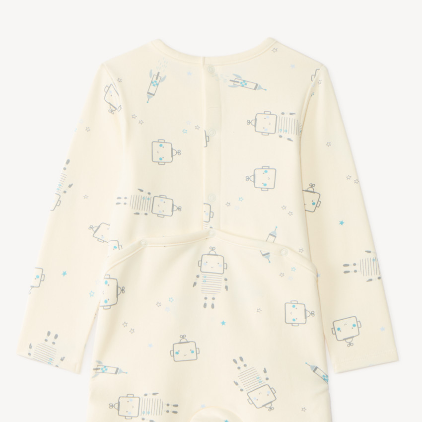 Pack de 2 pijamas de felpa para bebé niño con estampado de robot (Acabados diferentes según la edad) 