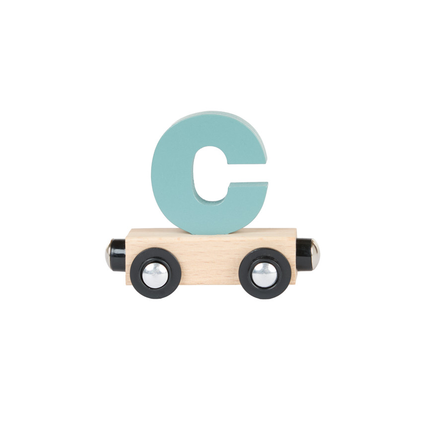 Wagon de madera letra "C" - verde oscuro 