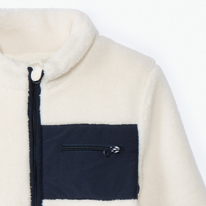Chaqueta sherpa écru forrada en micropolar niño 