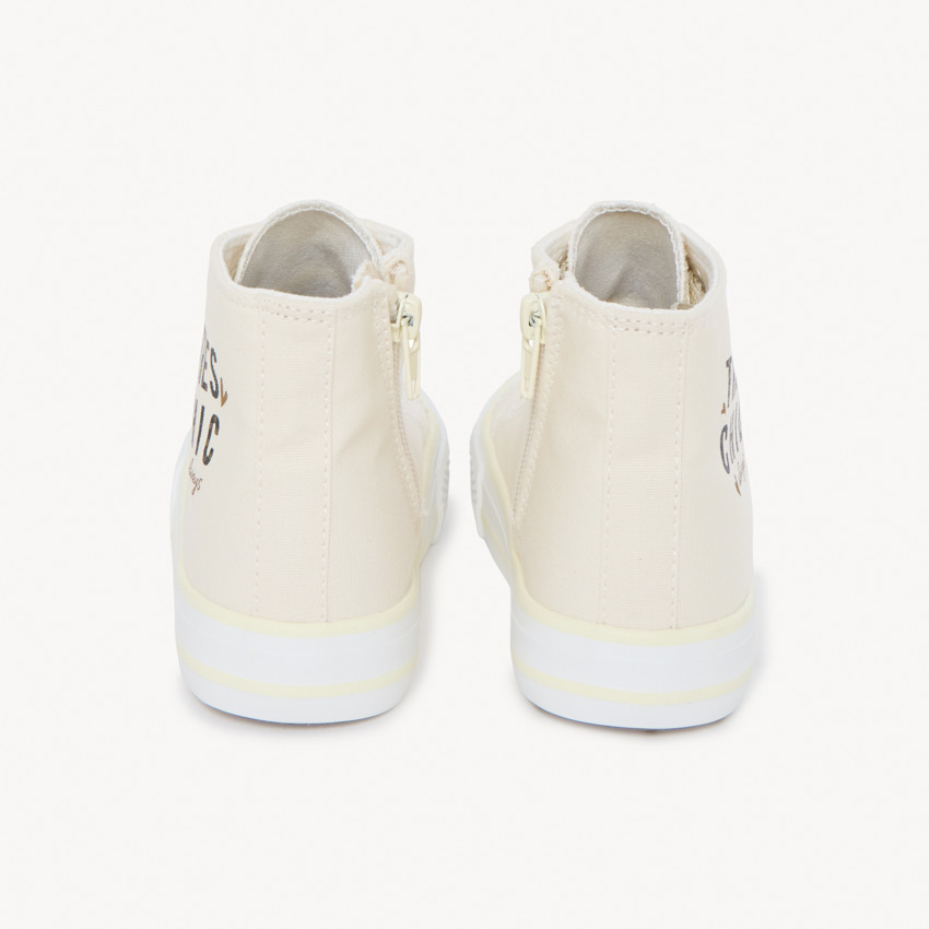 Zapatillas altas de tela con cremallera para niña 