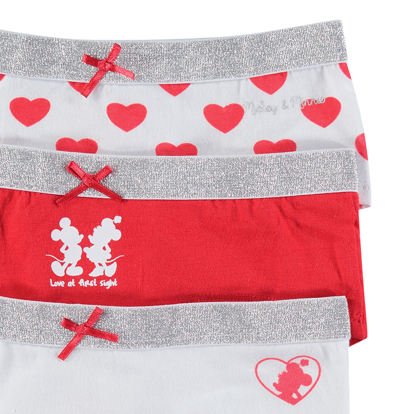 Pack de 3 culottes de algodón Disney con estampado Mickey & Minnie ©Disney 