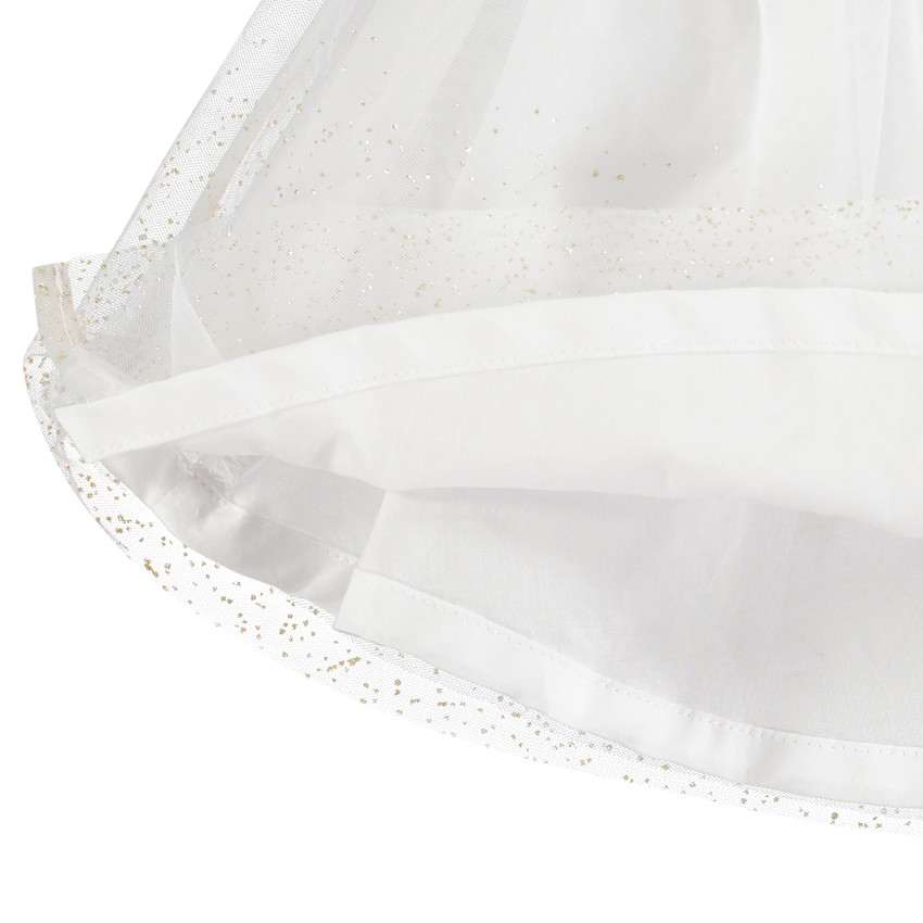 Jupe en tulle avec touches de doré et taille brillante 
