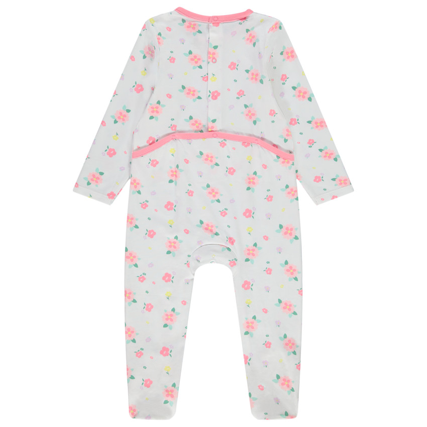 Pack de 4 peleles de jersey con estampado floral para niña bebé 