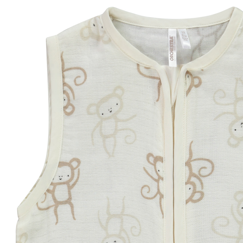 Gigoteuse sin mangas en doble gasa TOG 0.5 estampado para bebé niño 