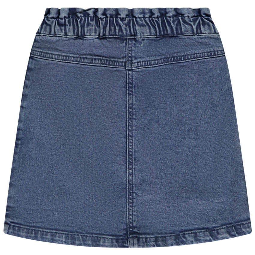 Falda corta de denim con grandes bolsillos para niña 