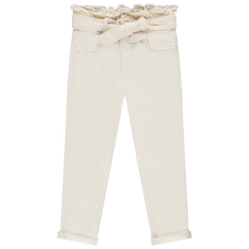 Vaqueros paperbag uni con cinturón para atar para niña 