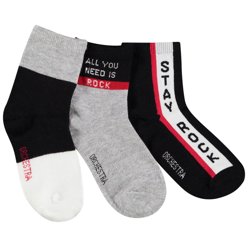 Pack de 3 pares de calcetines estampado fantasía para niño 