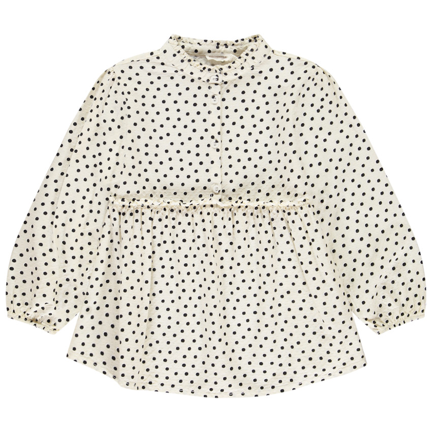 Túnica de manga larga con estampado de lunares para niña 