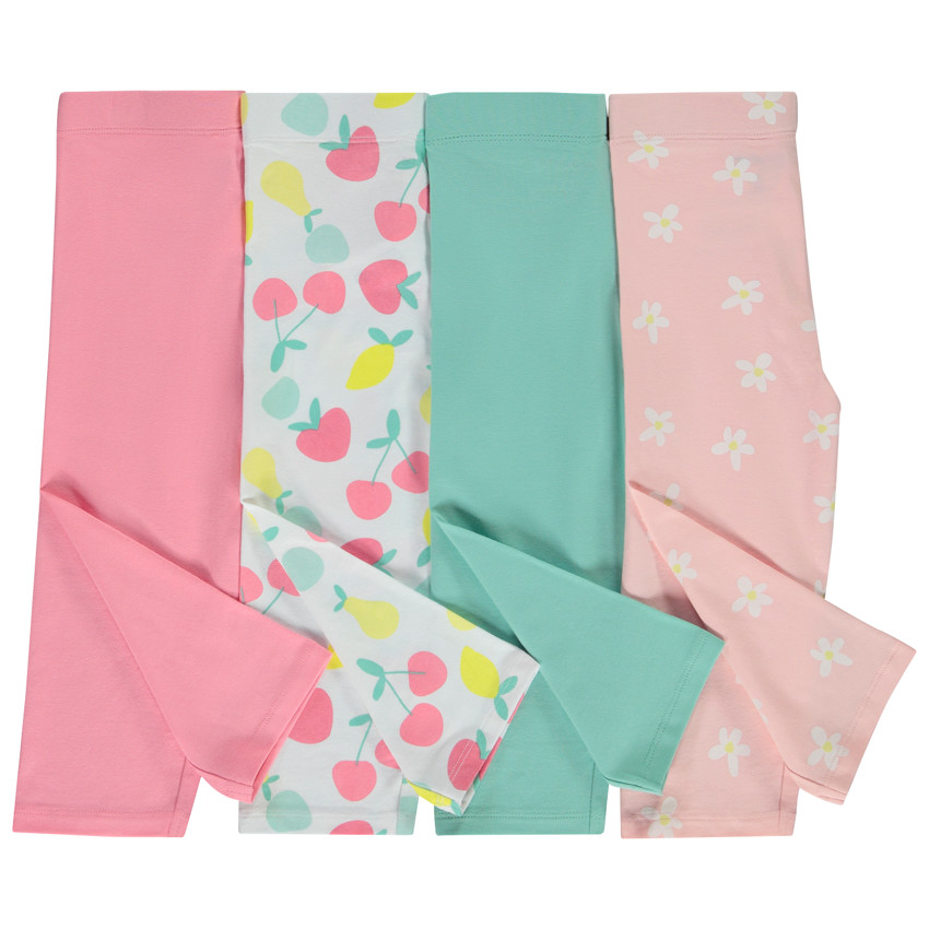 Lote de 4 leggings de fantasía para niña 