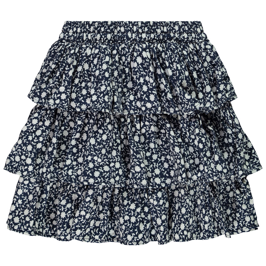 Falda con volantes estampada floral niña 