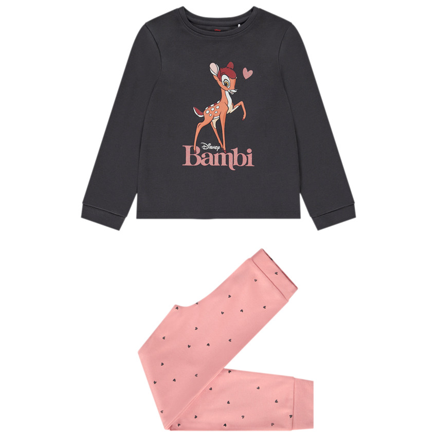Pijama 2 piezas de punto con estampado de Bambi Disney para niña 